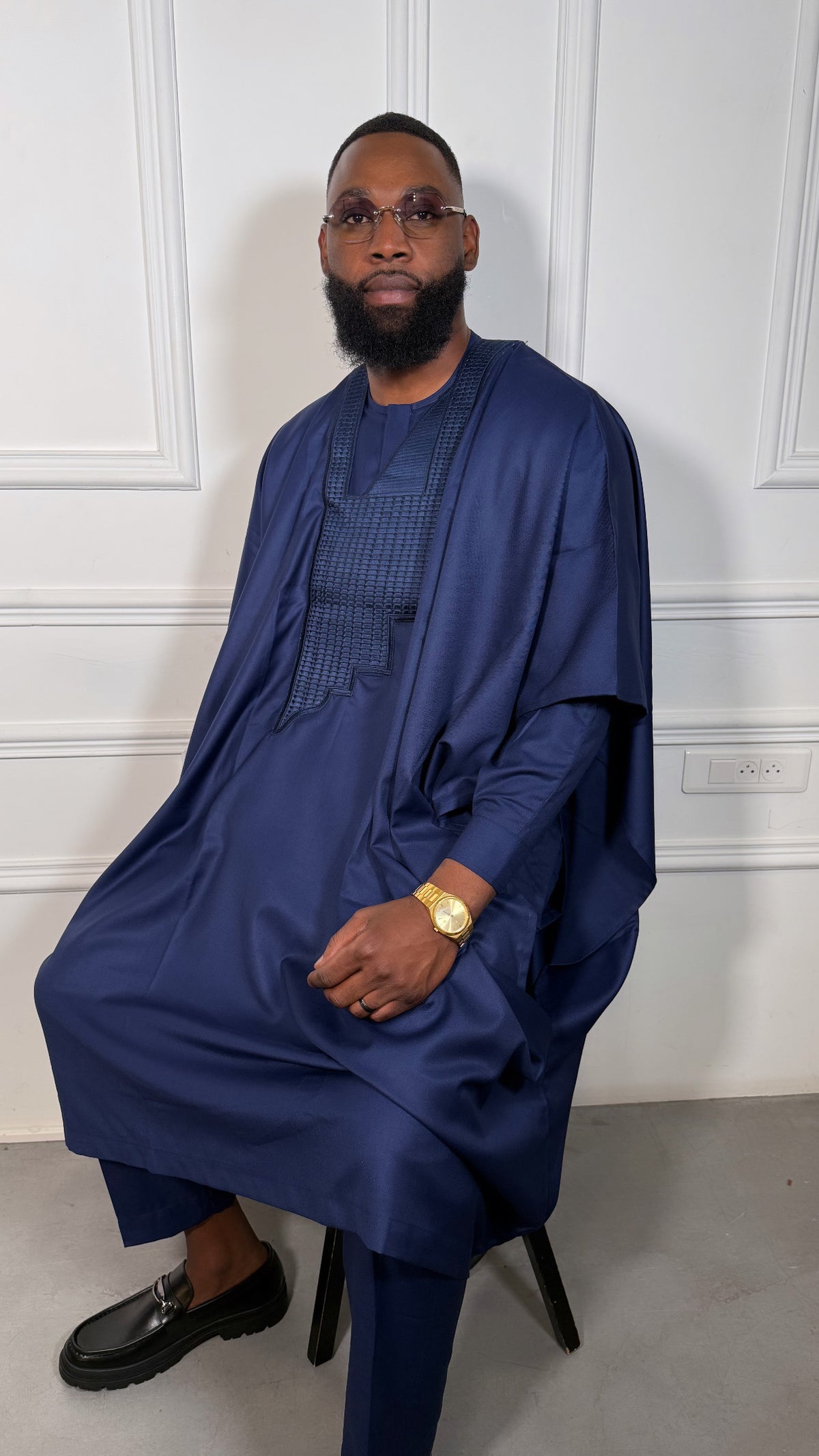 Boubou bleu marine